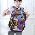 thumbnail image 6 of FORMRS Unisex School Backpack 17" Student Travel Bag with Laptop Compartment, Purple Simple Triangles, 6 of 7