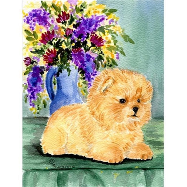 Carolines Treasures SS8302GF Pomeranian Flag - Garden Size
