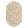 thumbnail image 3 of Unique Loom Trellis Shag Collection Area Rug - Ruby (5' 3" x 8' Oval Light Brown/Ivory), 3 of 10