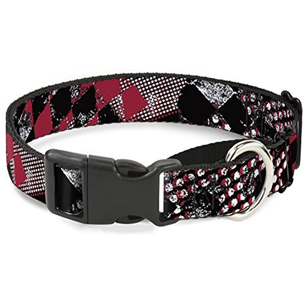 Buckle-Down Grunge Checker Flag Red Martingale Dog Collar