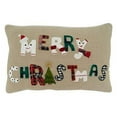 thumbnail image 2 of Fennco Styles Merry Christmas 100% Pure Cotton Decorative Throw Pillow 14" W x 22" L – Natural Holiday Cushion for Christmas, Couch, Bedroom, Living Room and Office Décor, 2 of 6