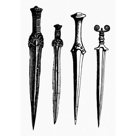 Stretched Canvas Art Bronze Age Daggers Nvarious Stretched Canvas Art Bronze Age Daggers Nvarious Line Engraving
