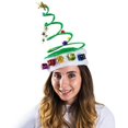 Funny Party Hats Red Sequin Santa Hat Coil Christmas Tree Hat