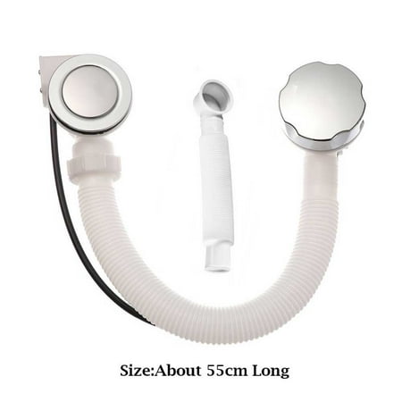 

Concealed Bath Overflow Waste Pop-Up Plug Plastic Pipe and Chrome Handle