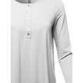 thumbnail image 4 of A2Y Women's Premium Solid Long Sleeve Dolphin Hem Shell Button Henley Top Shirt Ivory S, 4 of 6