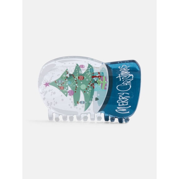 Holiday Time Women's Snow Globe Hair Claw Clip
