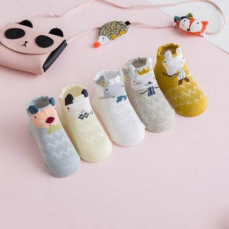 

High Quality! 5 pairs Sets New Baby Cute Cartoon Mesh Breathable Cotton Socks For Baby Boys Girls 0-3 T