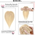 thumbnail image 4 of MY-LADY Woman 100% Remy Real Topper Human Hair Hair Extensions Natural Daily Hair Wigs Straight Hair Piece #06 Light Brown 12inch, 4 of 8