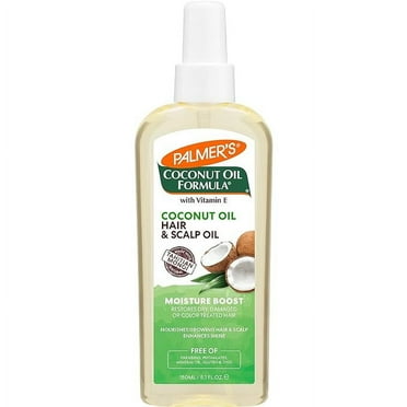 Palmers Coconut Oil Moisture Boost, Restorative Hair and Scalp Oil Spray, Lasting Hydration and Shine for Dry or Damaged Hair, Promotes Scalp Health, 5.1 Oz