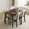 thumbnail image 2 of Hassch 5PCS Dining Table Set, Kitchen Table and 4 Soft Chairs, Rectangular Table Set with Soild Wood Frame for Home,Apartment, Walnut, 2 of 7