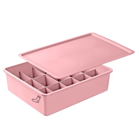 

XIDS Bra Storage Box with Lids Large Capacity Simple Compartments Design Sock Storage Case Household Supplies