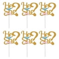 thumbnail image 1 of EeaseMX 6 piezas de adornos para tartas con mensaje "Él o ella", para revelar el género, para cupcakes, muffins y fiestas de cumpleaños., 1 of 8