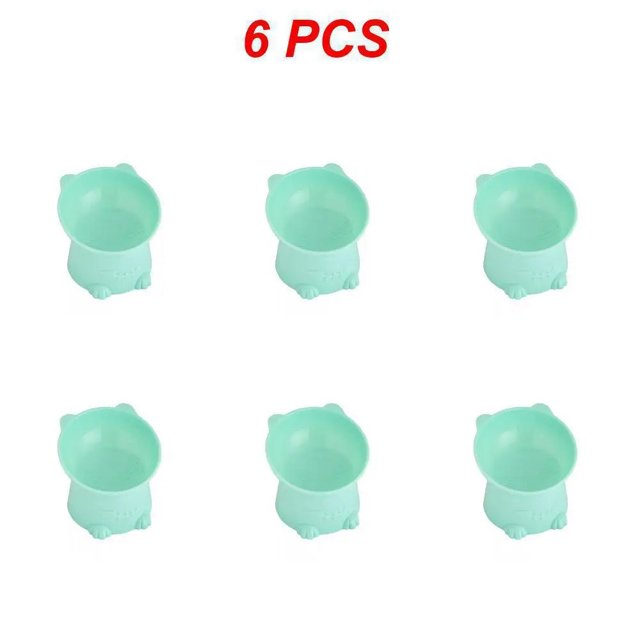 1~10PCS Pet Bowl Large Capacity Cats Bowls Oblique Mouth Cute Cartoon Cat Shape Cat Dog Food Dispenser Pet Feeder Pets Supplies ShopWise Round