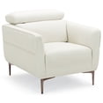 thumbnail image 1 of Gymax Fauteuil d'Appoint Moderne Rembourré Fauteuil une Place avec Appuie-Tête Réglable Blanc, 1 of 9
