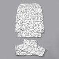 thumbnail image 6 of WCJM Casual Daily Sleep and Lounge Outfits for Women Printed Long Sleeve Top and Soft Trousers Long Sleeve Crew Neck White Pajama Sets, 6 of 7