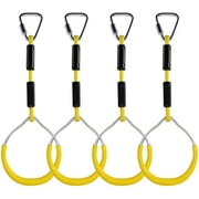Climbing Rings for Children, Multifunctional Swing with Plastic Rings, Maximum Load 160 kg, Ninja Climbing Ring, Obstacle, Garden Swing, Yellow