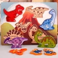 thumbnail image 1 of Rompecabezas de , dibujos animados, aprendizaje , juguetes Montessori, forma de desarrollo, de rompecabezas de animales cognitivos Dinosaurio Salvador Dali Rompecabezas, 1 of 10