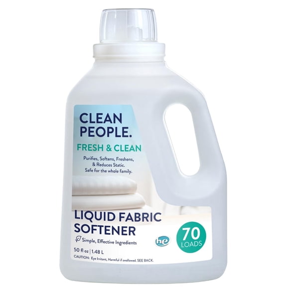 The Clean People Liquid Fabric Softener - Softens & Removes Static Cling - Vegan Scented Laundry Softener - Fresh & Clean, 50 fl oz - 74 Lo
