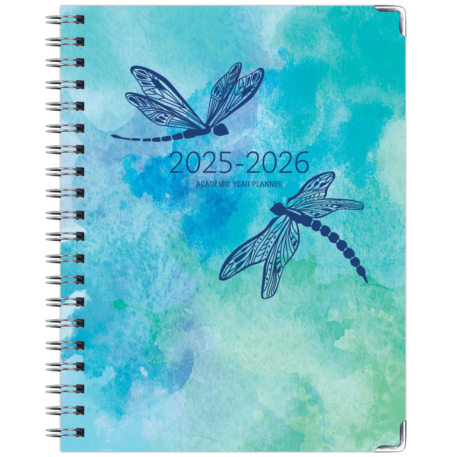 Academic Year 2025-2026 Planner, June 2025 - July 2026, 8.5"x11" Daily Weekly Monthly Planner Yearly Agenda, Hardcover, Bookmark, Pocket Folder and Sticky Note Set (Dragonflies)