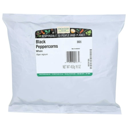 Frontier Herb Black Whole Peppercorn, 16 Ounce