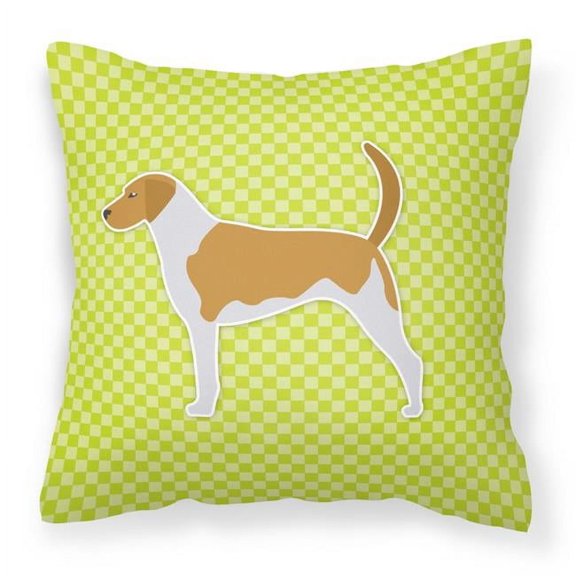 American Foxhound Checkerboard Green Fabric Decorative Pillow