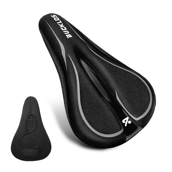 BUCKLOS RC200 Comfortable Bike Seat Cushion for Men Women Wide Bicycle Saddle Soft Memory Foam Padded Replacement Seats Fit for Peloton, Exercise Bikes, Ebike,Cruiser