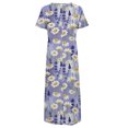 thumbnail image 3 of Viikei Plus Size Short Sleeve Dress for WomenO-Neck Print Daily Vintage Bohemian Maxi Dresses, 3 of 4