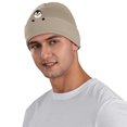 thumbnail image 6 of XIAOCHA Warm Fall‑Winter Beanie for Women，Penguin‑Embroidered Beanies，Daily Outdoor Headwear,Khaki, 6 of 6