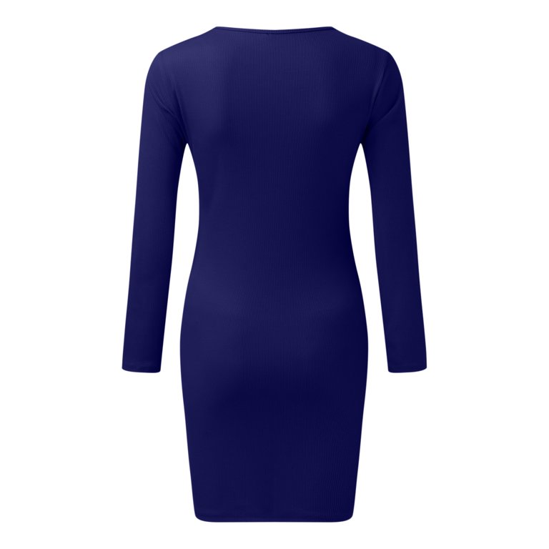 square neck bodycon dress in navy Thelma Maxi Dress