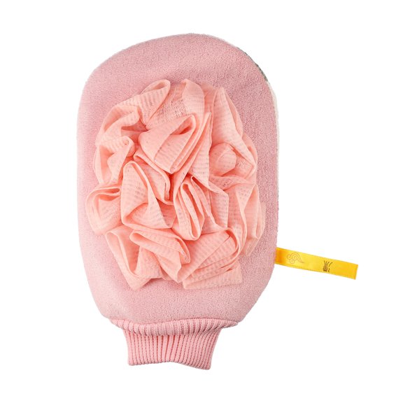 Unique Bargains 1 Pc Bath Shower Gloves for Bathroom for Shower for Bath 8.66"x5.12" Pink