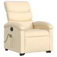 thumbnail image 3 of vidaXL Stand up Massage Recliner Chair Cream Fabric, 3 of 5
