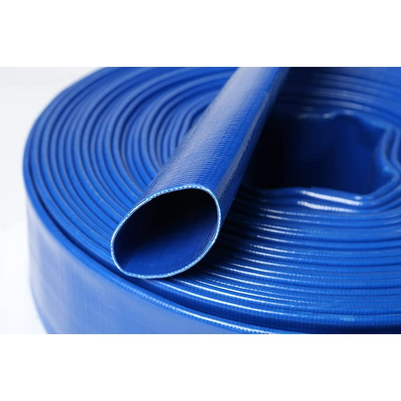 1.5" 1-1/2" In Dia x 50 ft Heavy Duty Flat Lay Sump Pump Discharge and Backwash PVC Hose 4 Bar (50)