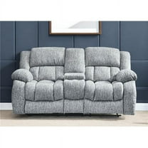 HomeRoots 561562 77 in. Light Gray Manual Reclining Loveseat with Storage
