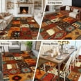 thumbnail image 5 of Boho Vintage Area Rugs 6'x9', Washable Small Throw Rugs for Kitchen Dining room, Brown Ethnic Middle Century Geometric Indoor Outdoor Rug Non-Slip Low Pile Carpet Runner Reversible Floor Mats, 5 of 8