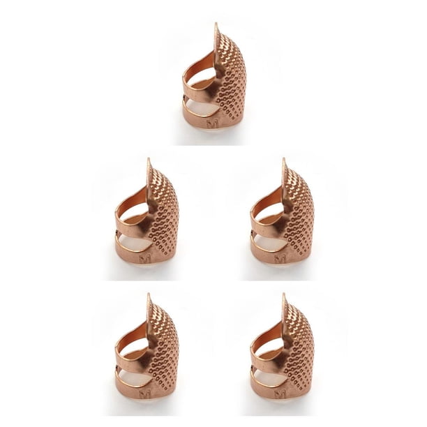 Monstrate Protector dedal agujas para trabajar a mano DIY artesanía ajustable costura bordado accesorios oro rosa M Type2 NO2