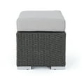 thumbnail image 7 of GDF Studio Avianna Outdoor Wicker Ottoman with Cushion, Gray and Light Gray, 7 of 7