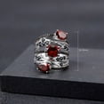 thumbnail image 3 of Natural Garnet Statement Ring, Birthstone Gemstone Ring in 925 Sterling Silver, 3 of 7