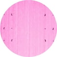 thumbnail image 1 of Ahgly Company Indoor Round Solid Pink Modern Area Rugs, 8' Round, 1 of 4