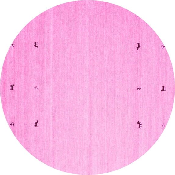 Ahgly Company Indoor Round Solid Pink Modern Area Rugs, 8' Round