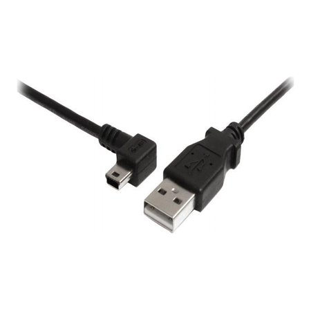 UPC: 0065030842877 | StarTech.com USB2HABM6LA Black Mini USB Cable – A to Left Angle Mini B