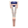 thumbnail image 3 of Clara Pucci 14K Rose Gold Solid Gold Tanzanite Solitaire with Accents Anniversary Ring for Women - 2.48 cttw Princess Cut, 3 of 8
