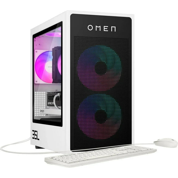 Restored HP OMEN 35L GT16-0044 Gaming Desktop PC AMD Ryzen 7 8700G 16GB RAM 1TB SSD Windows 11 Home, White (Refurbished)