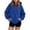 A-Blue, variant on SYwaren Pullover Sweatshirt for Women Plus Size Hoodie Long Sleeve Casual Solid Color Double Flap Pockets Fall Winter Tops