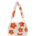 thumbnail image 2 of Bolsa de hombro con flores de piel de felpa para mujerbolso pequeño para mujer de otoño (naranja) Ehuebsd Para estrenar, 2 of 9