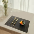 thumbnail image 6 of European Style Pvc Western Placemat Black， Kitchen Placemats Heat Place Mats Washable Pvc Table Mats Woven Vinyl Plastic Placemats for Dining Table Non Slip Stain Kitchen Table Placemats, 6 of 7