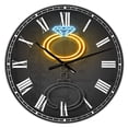 thumbnail image 1 of DesignArt Diamond ring Large Wall Clock, 1 of 2