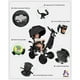 thumbnail image 5 of KRIDDO Cochecito triciclo plegable 8 en 1 para niños de 18 meses a 5 años, cinturón de seguridad de 5 puntos, pedal de freno de 1 paso, toldo extendido, reposapiés triple, ventana retrovisora ​​de seg, 5 of 5
