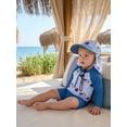 thumbnail image 4 of BemeyourBBs Kids Toddler Baby Boy 4th of July Swimsuit with Sun Hat Independent Day Swimwear Infant Boys Bathing Suit Long Sleeve Rash Guard American Flag Popsicle Top with Swimming Trunks Shorts Set, 4 of 9