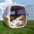 thumbnail image 6 of Oodles 20" Plastic Travel Pet Kennel, with Clip On Bowl, Purple, 6 of 14