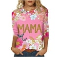 thumbnail image 2 of BLTIBY Mama Shirts for Women Mothers Day Mommy Mom Graphic Short Sleeve Round Neck T Shirts Casual Pullover Tops Tee Gifts Pink 6 3XL, 2 of 5